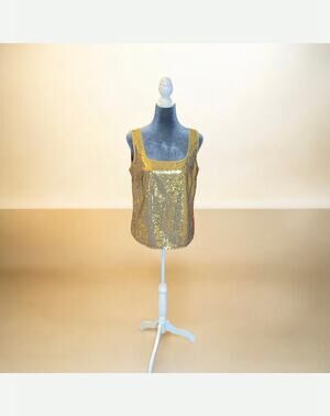 Liz Claiborne Collection Golden Sequin Top Size 8